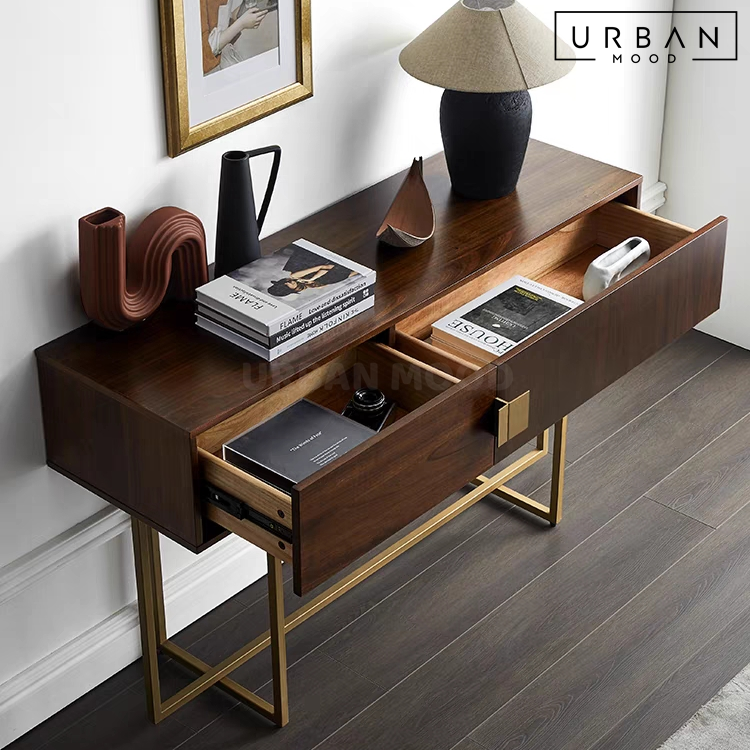 RONN Mid Century Solid Wood Console Table