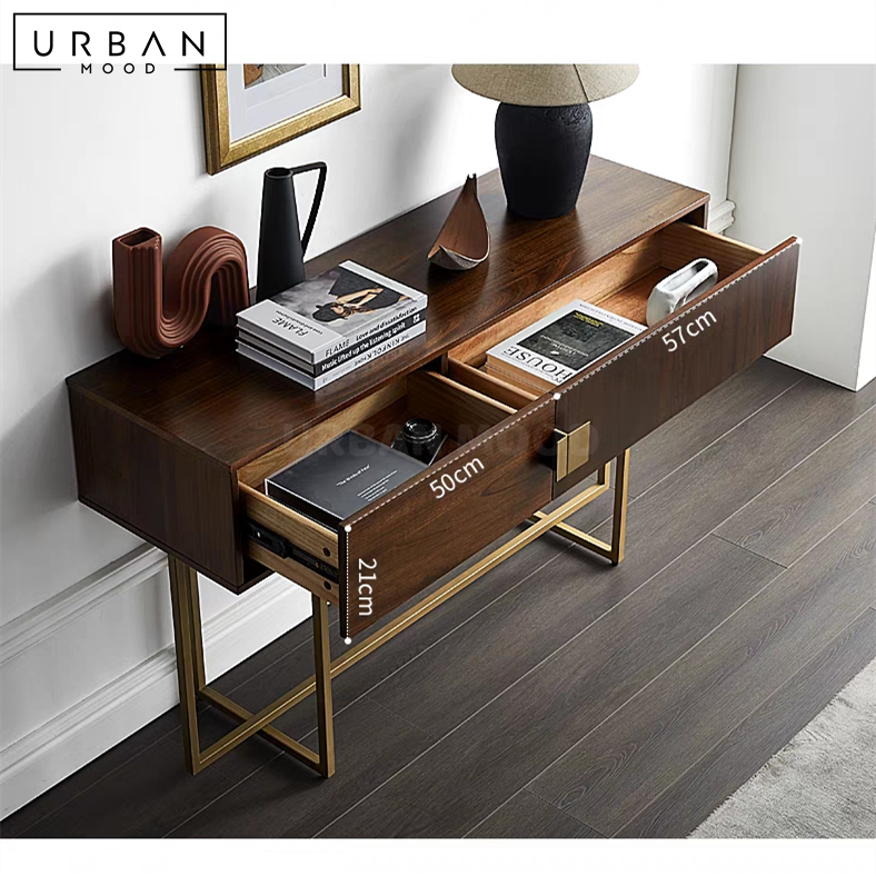 RONN Mid Century Solid Wood Console Table