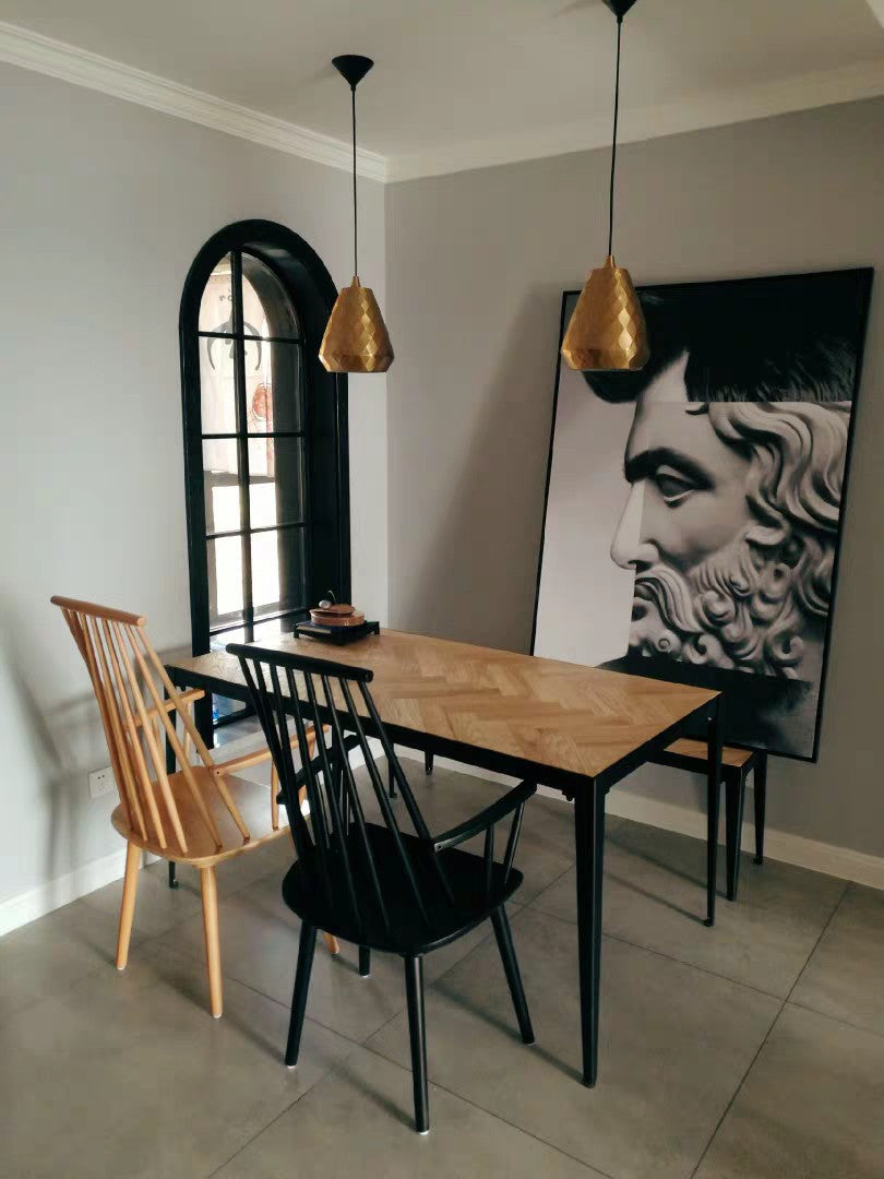 SAGE Solid Wood Tall Back Rustic Chair