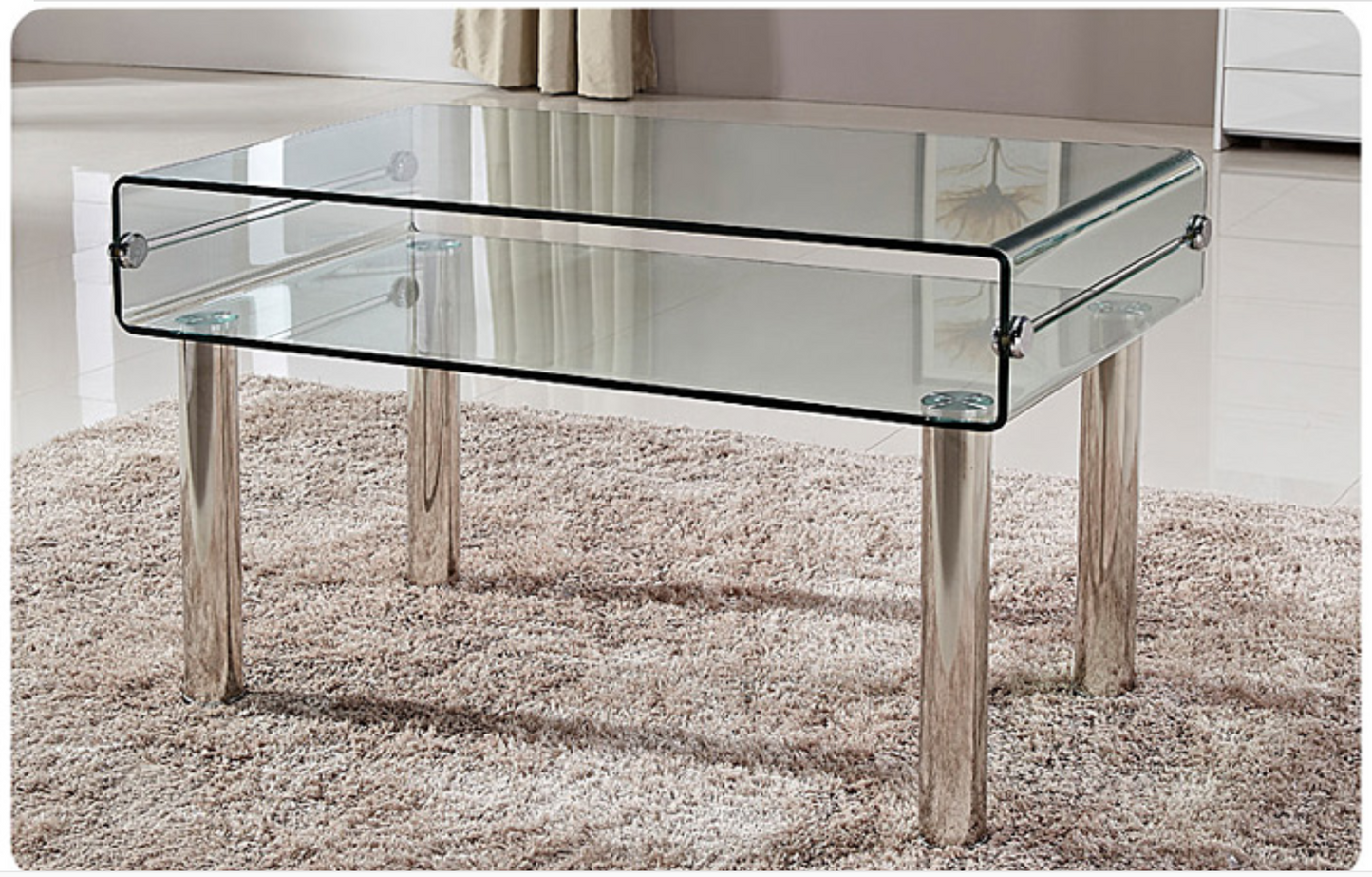 JORI Minimalist Designer Glass Coffee Table
