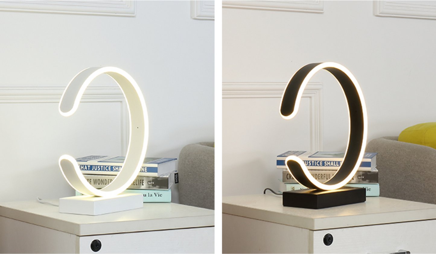 LADA Half Moon LED Monochrome Table Lamp