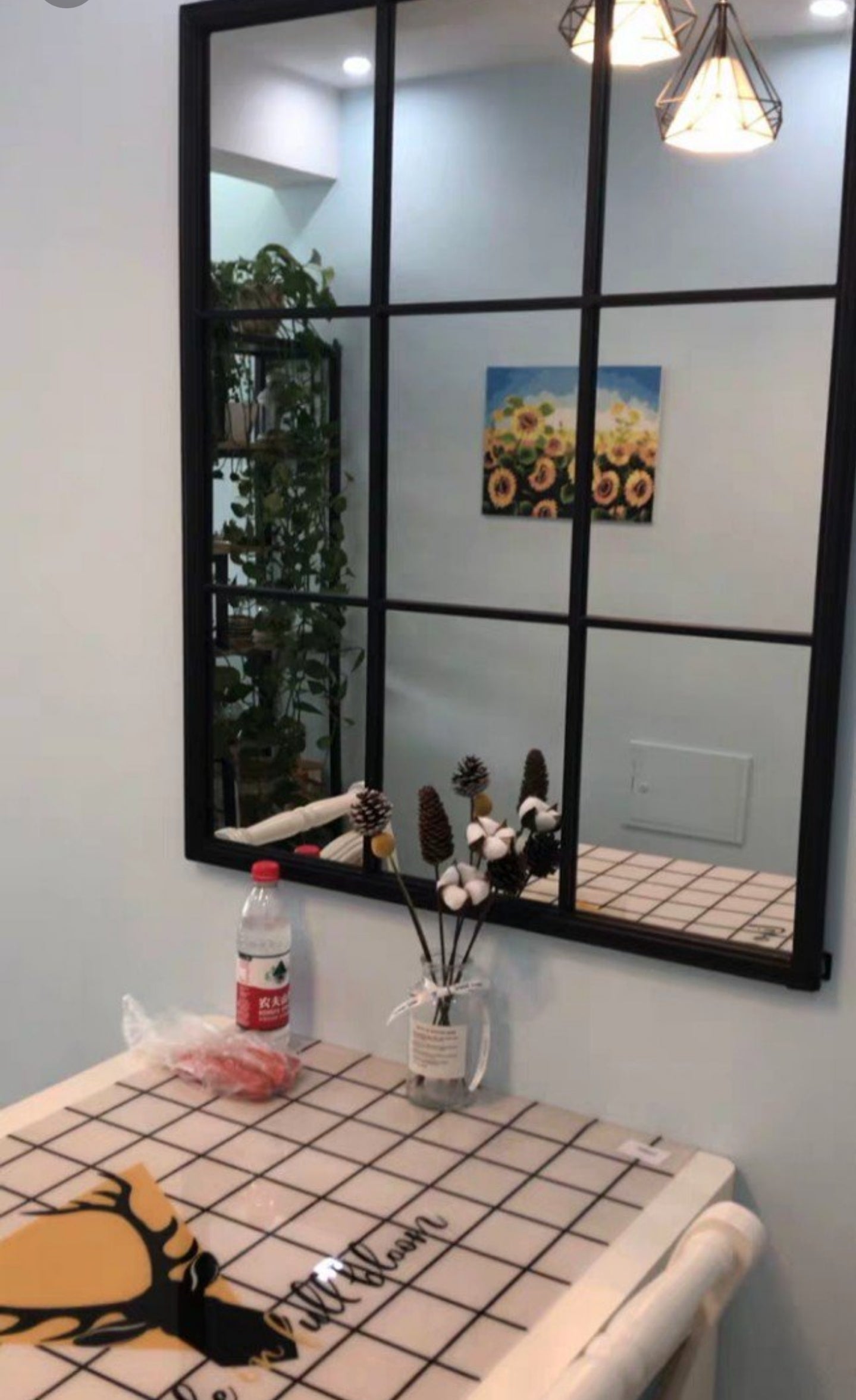 DANTE Large Wall Windowgrill Mirror