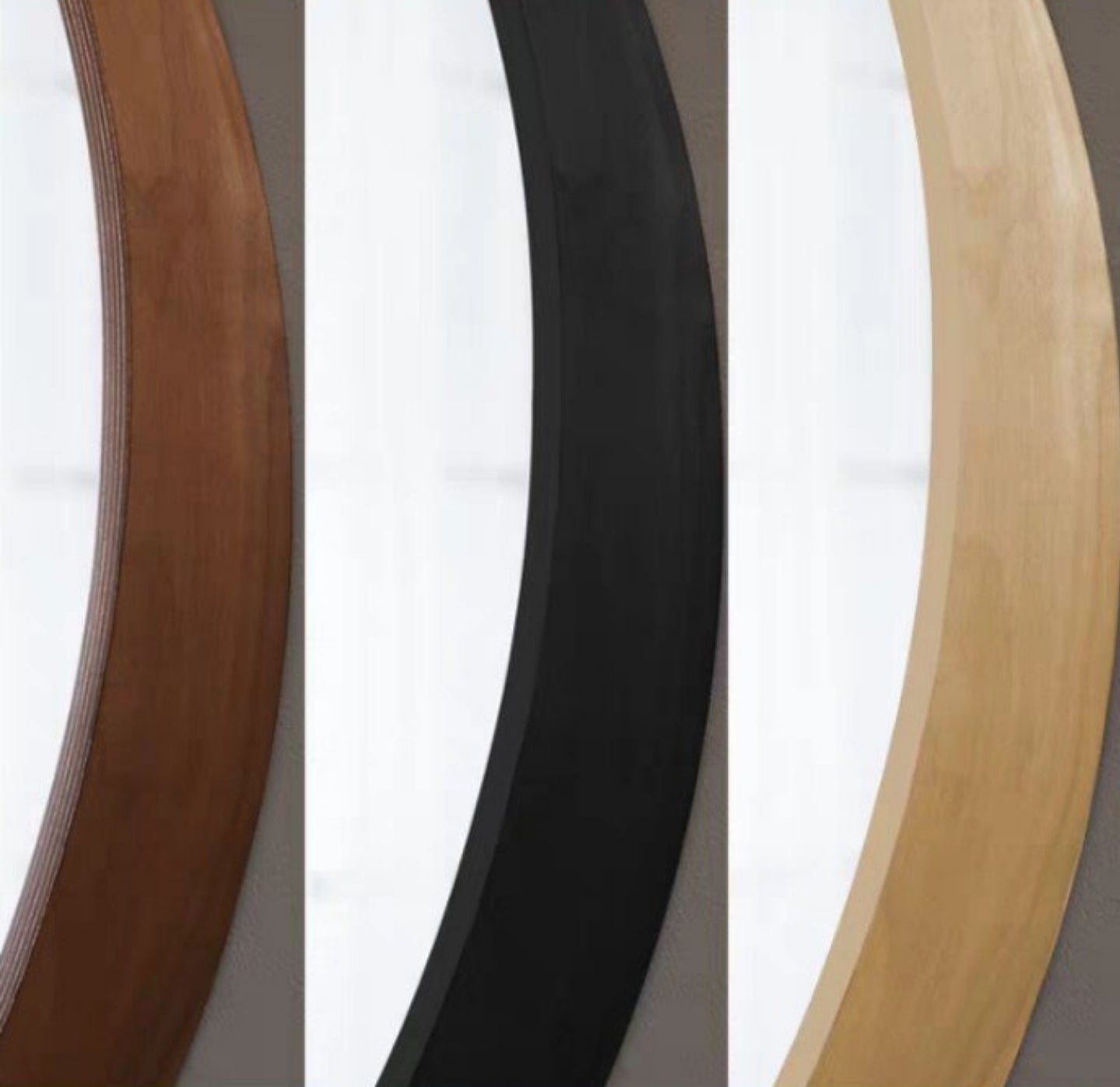 (Clearance) HARLET Solid Wood Round Wall Mirror