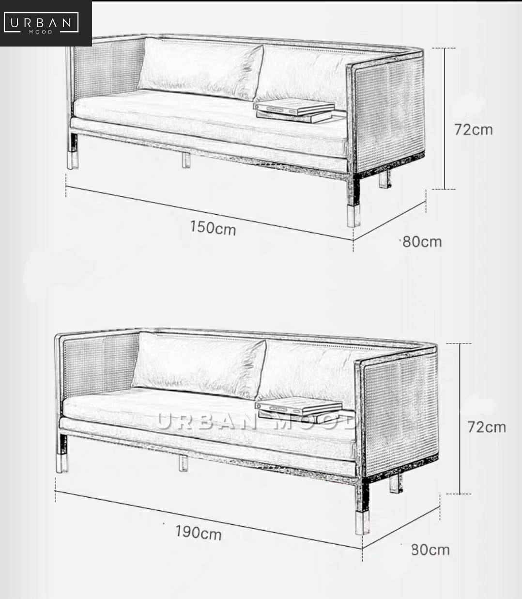 TREVOR Vintage Outdoor Rattan Sofa