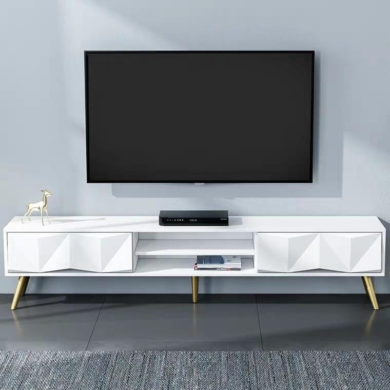 VICTORIA Glossy White TV Console & Coffee Table