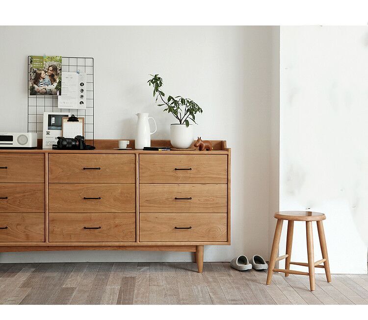 DANIELLA Nordic Hardwood 9 Drawers Sideboard Cabinet