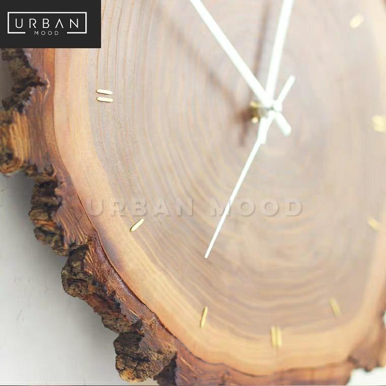 CABIN Rustic Wood Slab Wall Clock