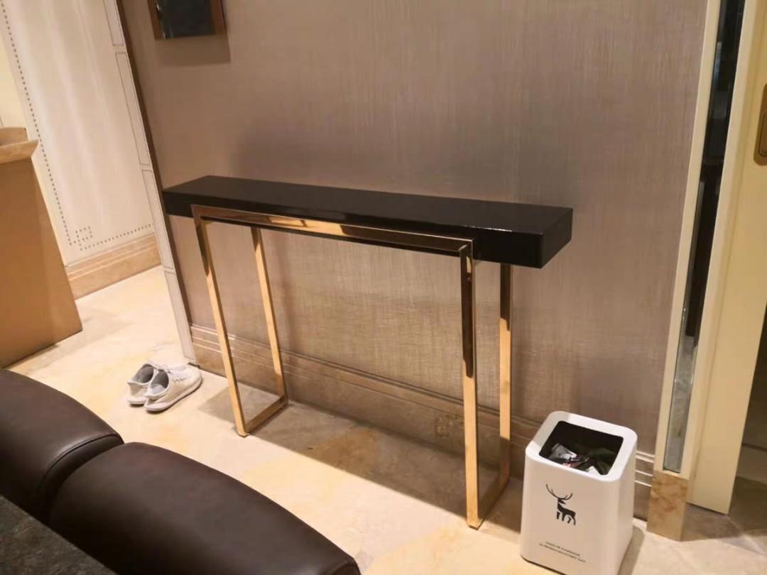 COSMO Modern Chrome Gold Hallway Console