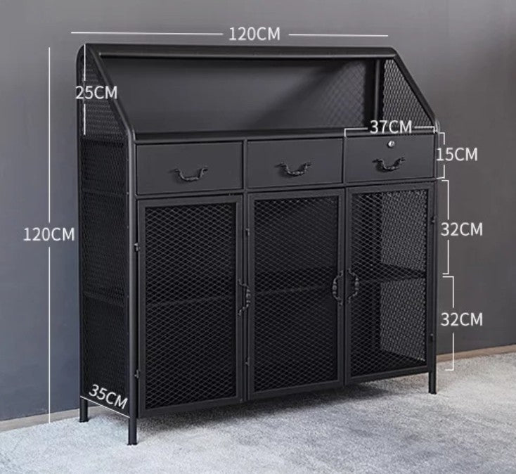 FOSTER Modern Industrial Metal Wine Cabinet