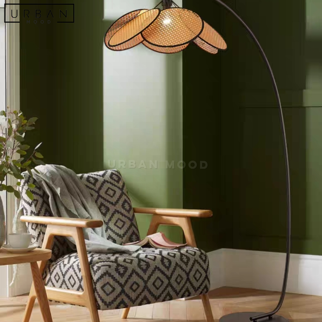 KNOTS Vintage Rattan Floor Lamp