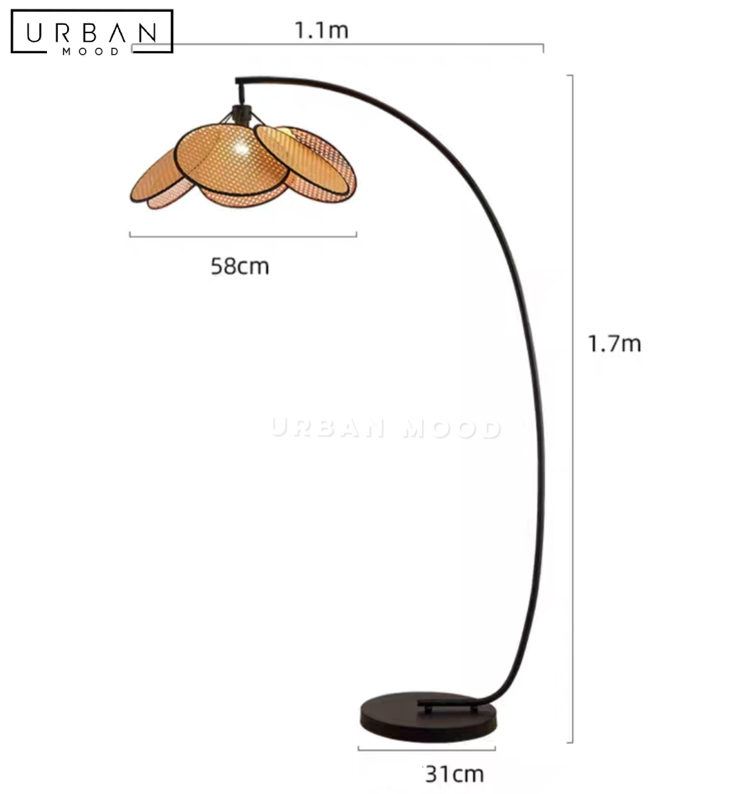 KNOTS Vintage Rattan Floor Lamp