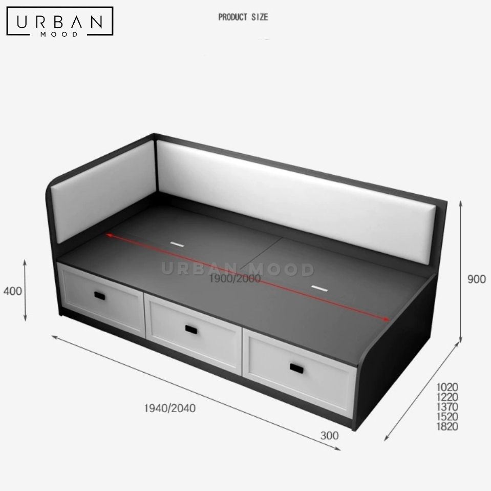 SOMMIEL Modern Storage Bed