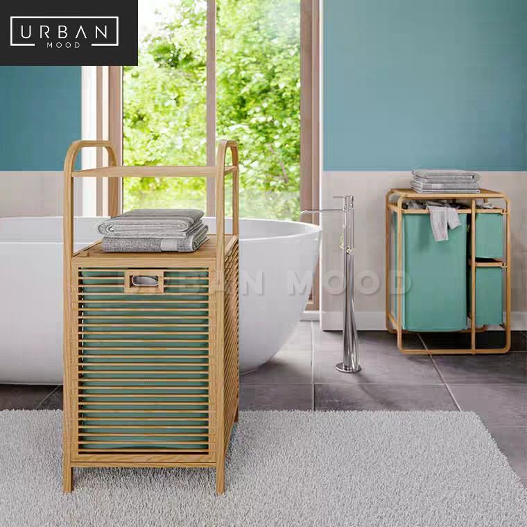 SUNDRY Rustic Laundry Basket Rack