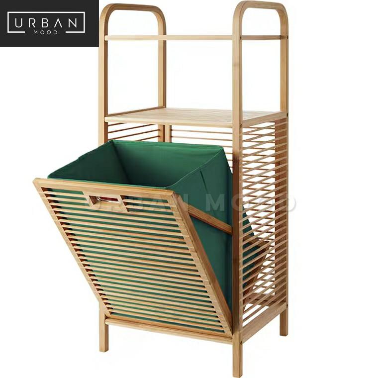 SUNDRY Rustic Laundry Basket Rack