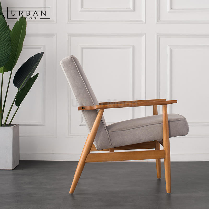 Premium | LOHAS Solid Wood Fabric Lounge Chair