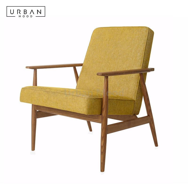 Premium | LOHAS Solid Wood Fabric Lounge Chair