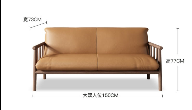 MILA Sofa Solid Wood Nordic Japanese Style Eco Friendly Vegan Leather