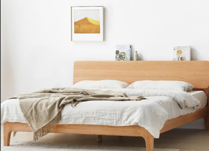 WAREHOUSE SALE Madeline BRYSON Japanese Nordic Bed Solid Wood ( 3 Size 2 Color Choice ) ( Discount Price from $1199 )