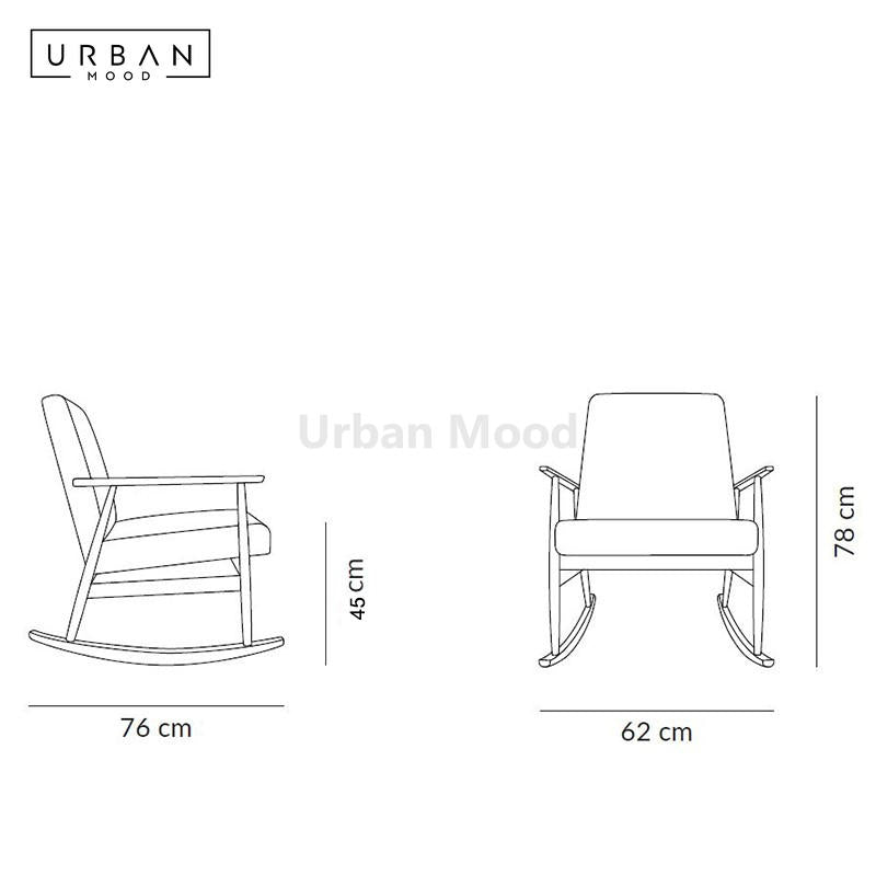 Premium | LOHAS Solid Wood Fabric Rocking Chair