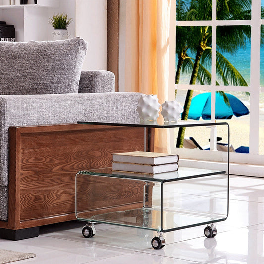 JORI Contemporary Glass Side Table