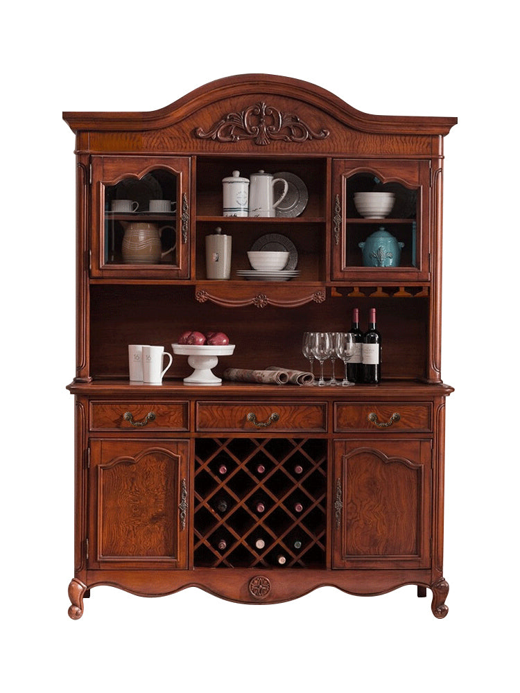 SOPHIE BOSTON Glass Display Buffet Hutch American Classic Solid Wood Wine Cabinet ( 10 Size and Design )