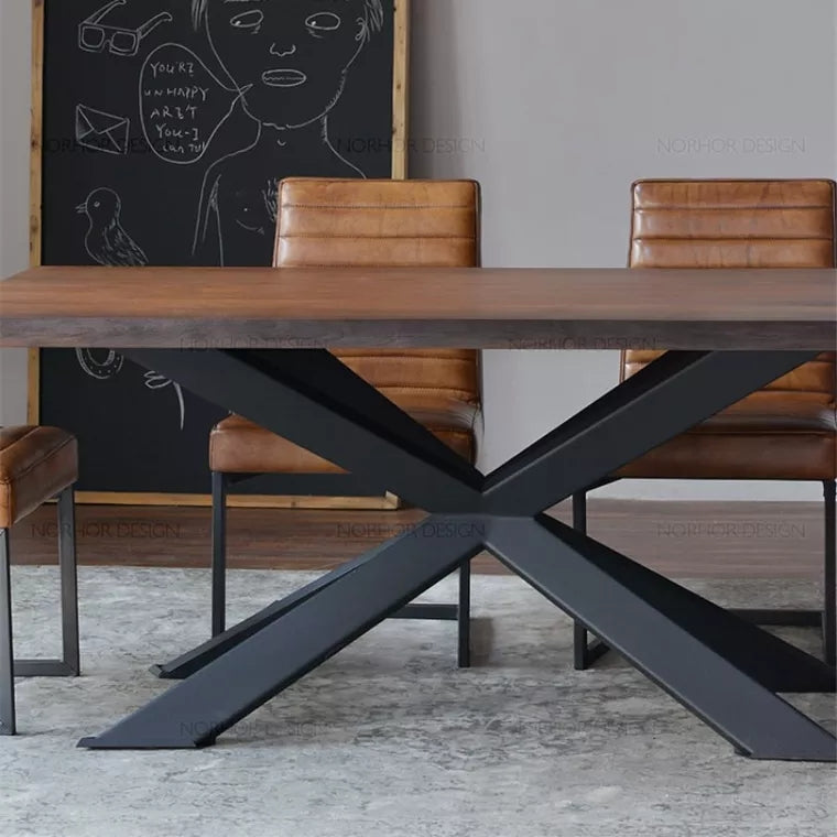 Rustic Industrial Wooden Dining / Conference Table