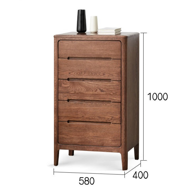 Bianca HYATT Chest Drawers Pure American Solid Wood high Chest of Drawers Modern Minimalist Japanese ( Walnut & Natural Colour)