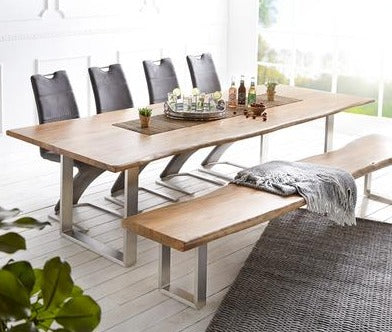 AUSTIN Loft Design Modern Solid Wood Slab Dining Table