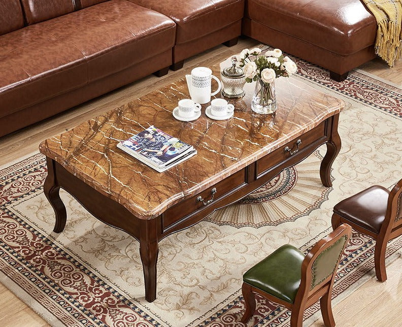 Ava Hilton Coffee Table American Style Solid Wood Square Coffee Table / Rectangular ( Select from 2 Color, 5 Size )