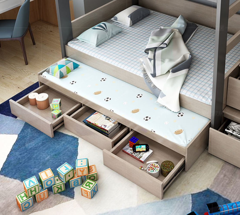 (Ready To Ship) TRAVIS Modern Double Deck Multipurpose Children Bed
