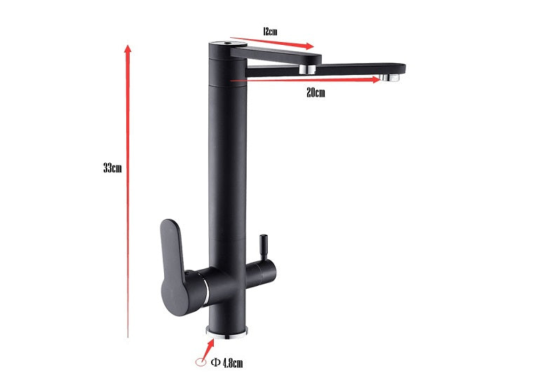 YANET Modern Black Double Tap Faucet