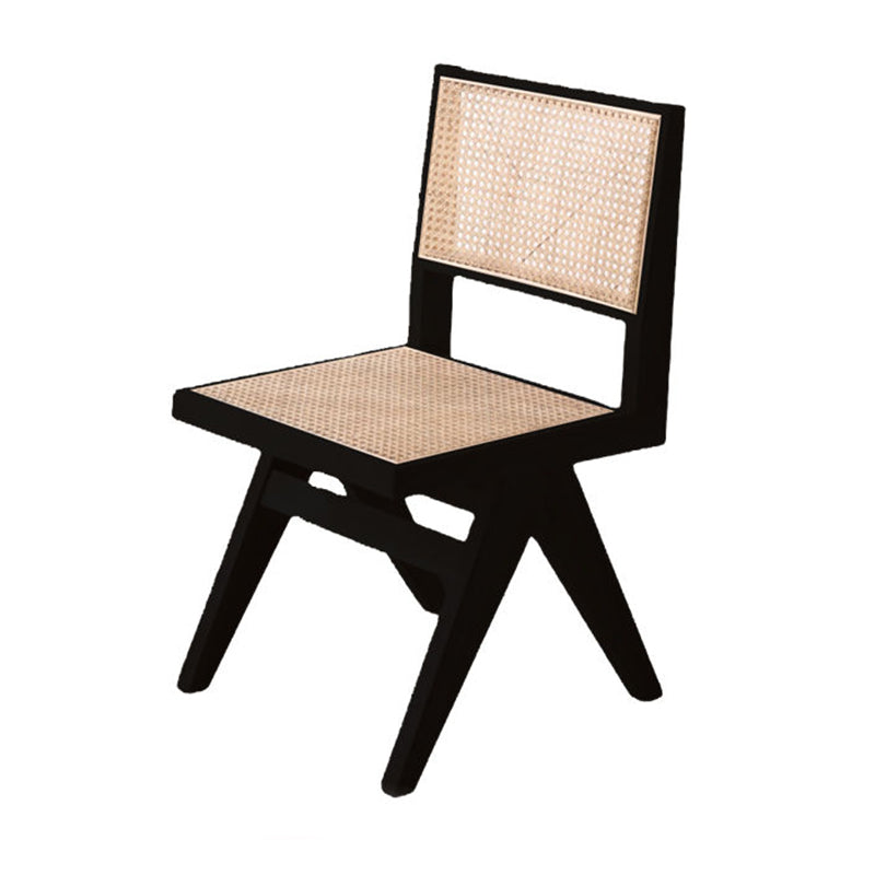 Rowan RITZ Chair Rattan with Armrest Nordic Solid Wood Walnut, Natural Color