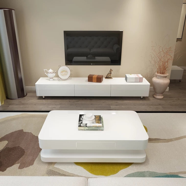 AIDA Contemporary Glossy Piano White Coffee Table