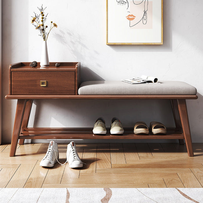 CASSIDY BELAIR Solid Wood Shoe Stool