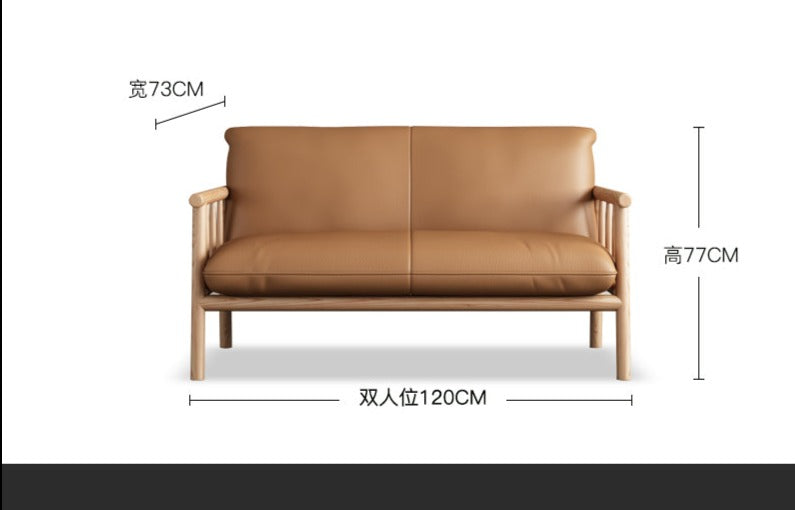 MILA Sofa Solid Wood Nordic Japanese Style Eco Friendly Vegan Leather