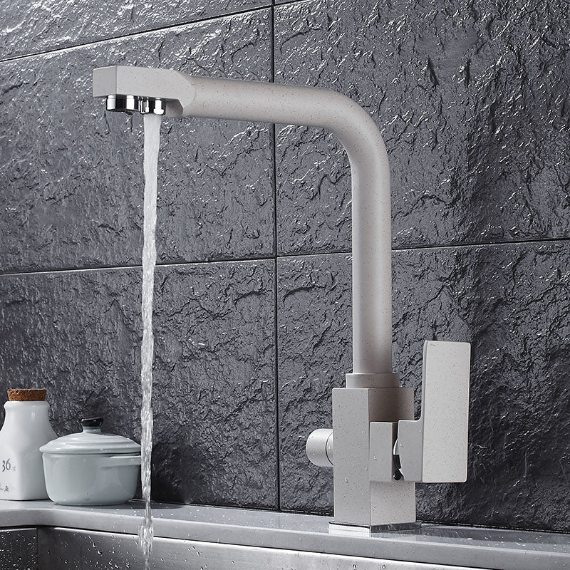 Minimalist Matte Nude Flat Double Faucet