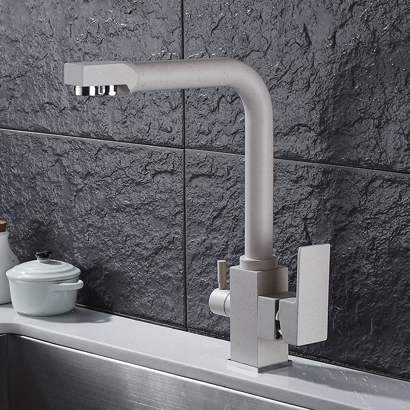 Minimalist Matte Nude Flat Double Faucet