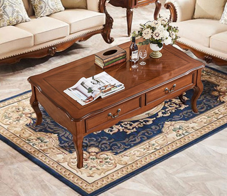 Ava Hilton Coffee Table American Style Solid Wood Square Coffee Table / Rectangular ( Select from 2 Color, 5 Size )