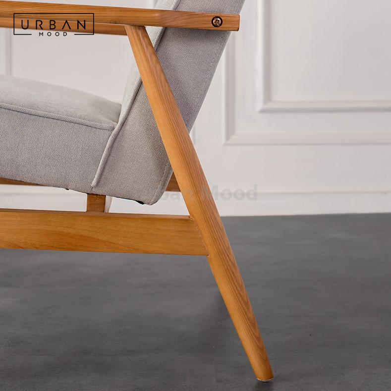 Premium | LOHAS Solid Wood Fabric Lounge Chair