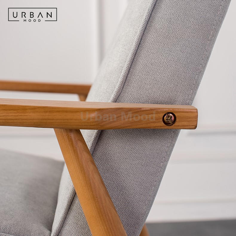 Premium | LOHAS Solid Wood Fabric Lounge Chair