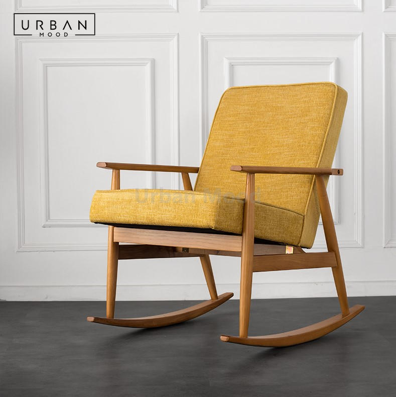 Premium | LOHAS Solid Wood Fabric Rocking Chair