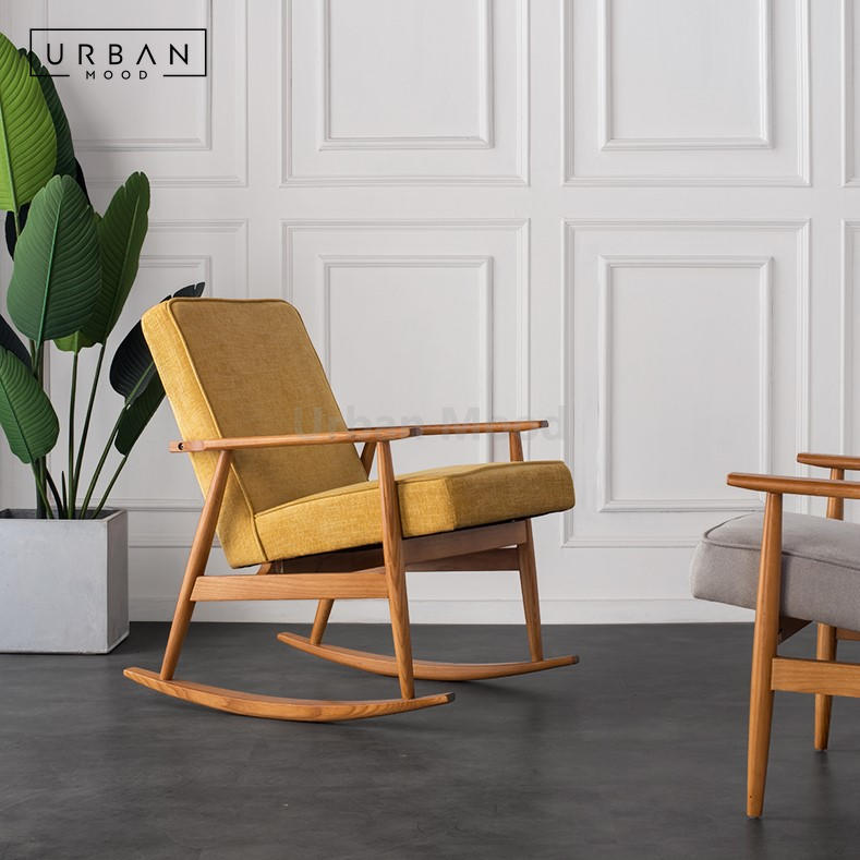 Premium | LOHAS Solid Wood Fabric Rocking Chair