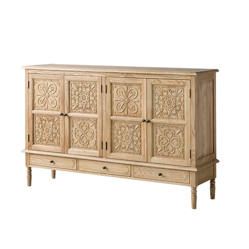 GENESIS French Morrocan Buffet Retro Solid Wood Carved Sideboard TV Console Cabinet