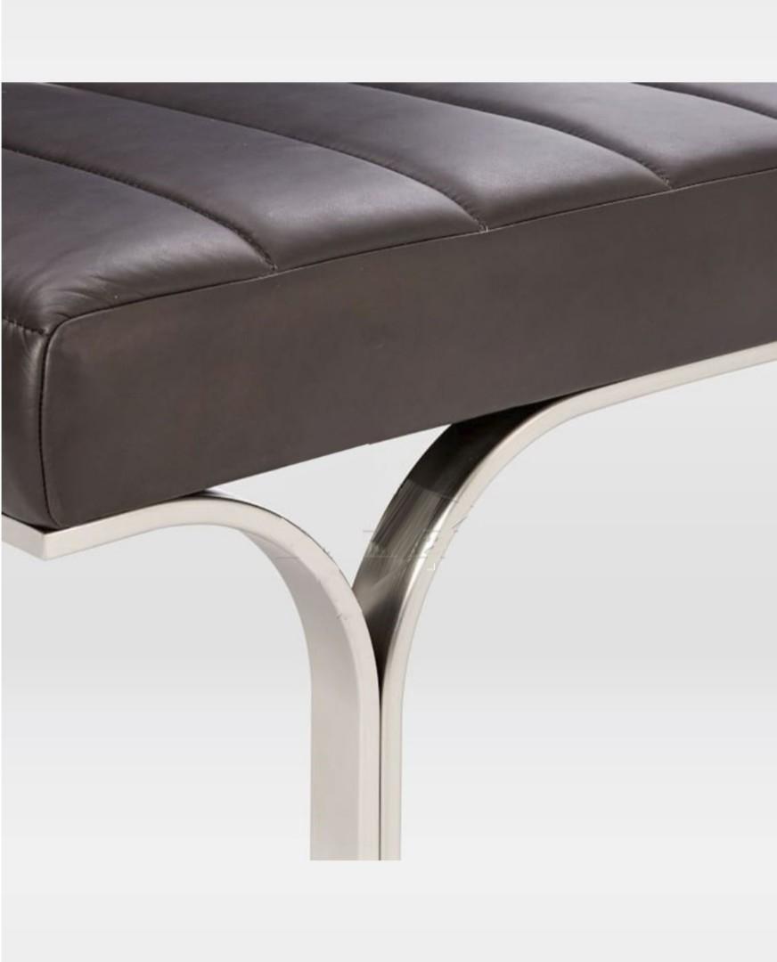 ANNA "Y" Frame Leather Ottoman