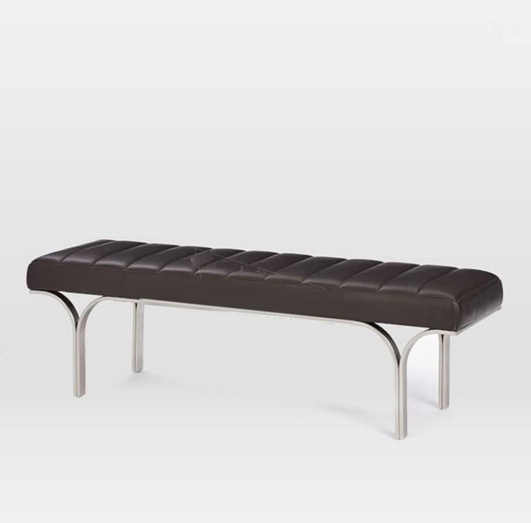 ANNA "Y" Frame Leather Ottoman