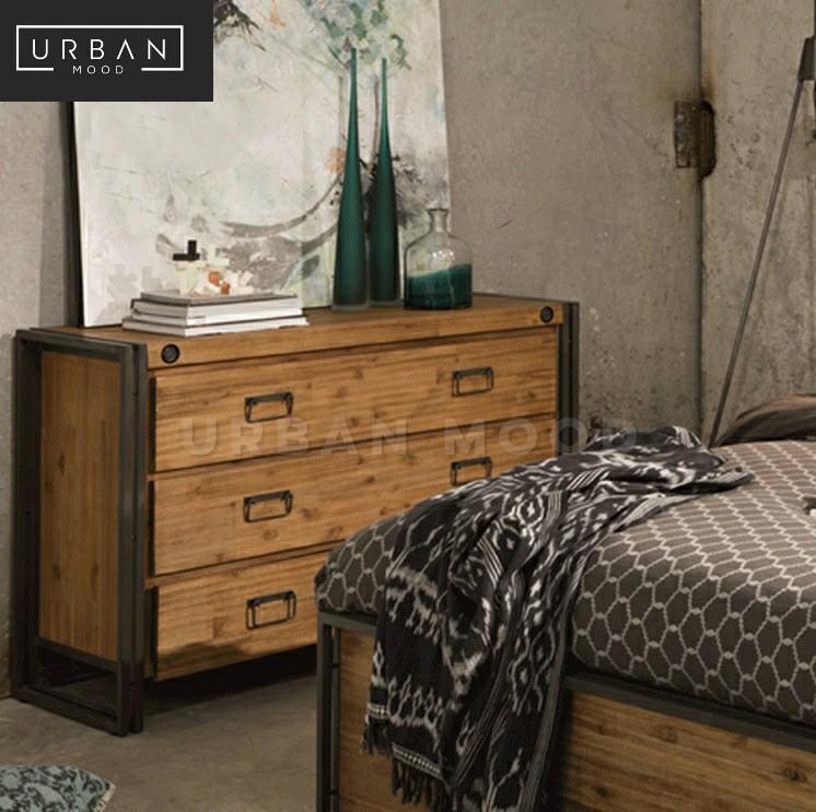 ARAGON Industrial Solid Wood Bedframe