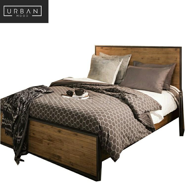 ARAGON Industrial Solid Wood Bedframe