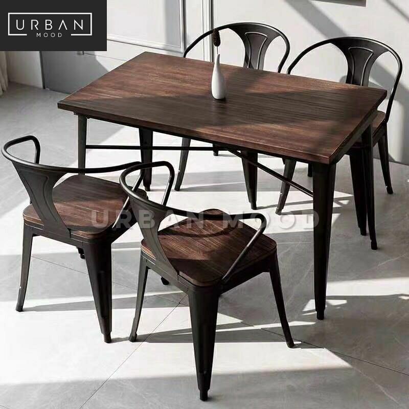 ARCADE Industrial Solid Wood Dining Table