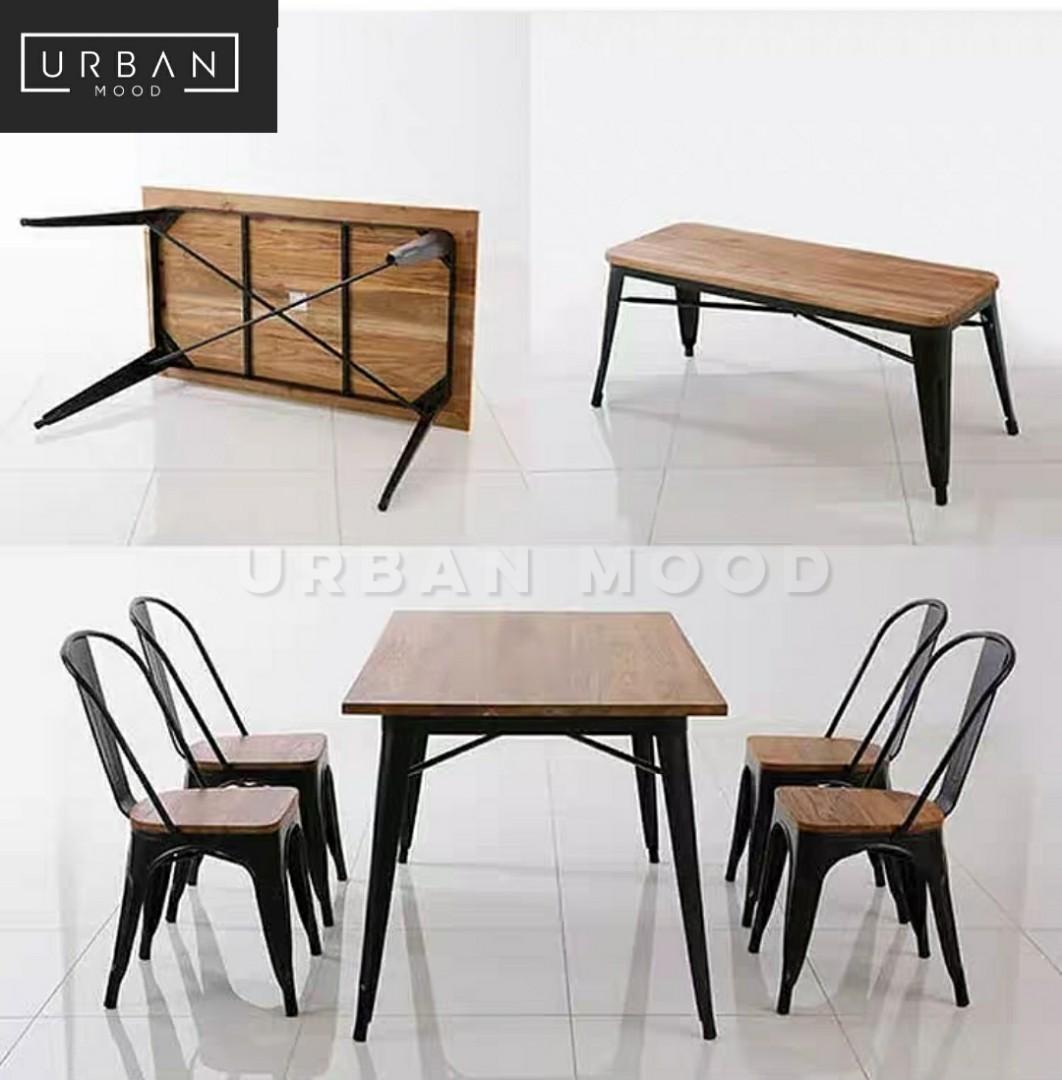 ARCADE Industrial Solid Wood Dining Table