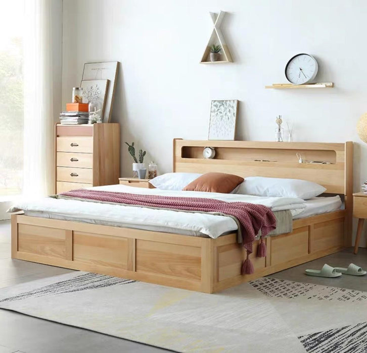 (Ready To Ship) ATLAS Multimedia Solid Wood Bedframe